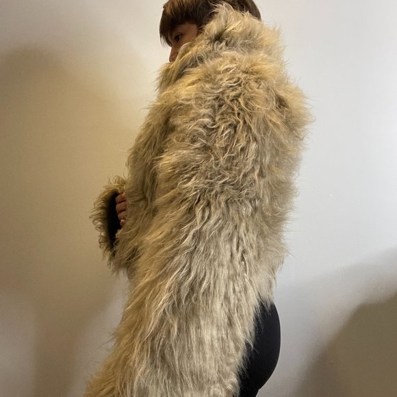 Reversible Y2K Faux Fur Denim Jacket -M- - Picture 3 of 16